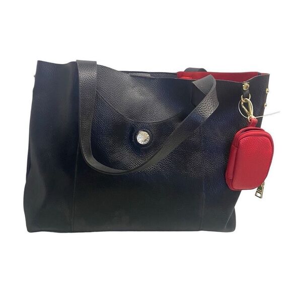 STEVE MADDEN Women’s Tote 15X4X12 Black Red  SEE DESCRIPTION - Picture 1 of 12